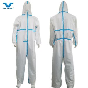 China Durable Protective Coverall with Blue Tape Adequate Supply and Sample Provided on sale