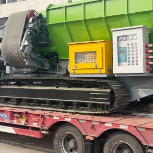 E-waste Crusher Mobile Scrap Metal Shredder Timber Wood Pallet Tracked Mobile