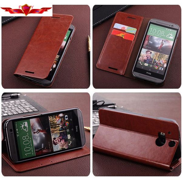 HTC M8 PU Card Holder Leather Cases Ultra Thin Multi Color Accurate Holes Design