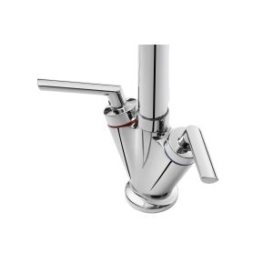 Double Handle Mono Mixer Kitchen Tap Chrome With 360 Degree Swivel Spout