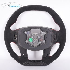 2022 Special Custom Real Cadillac Steering Wheel Alcantara Red Stripe With