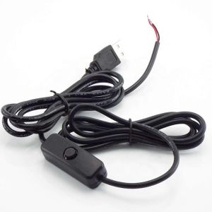 1m White Black Led Strip Power on off Button USB Type A Switch Extension Cable