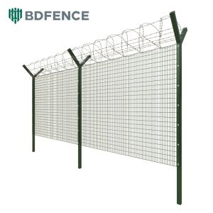 Airport Railway PVC Coated 358 High Security AOA Fence Clear View Mesh Fence