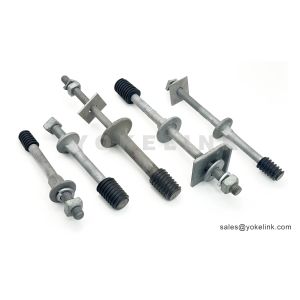 Crossarm Insulator Pin Pole Line Hardware With 1"Nylon Thread Insulator Pin