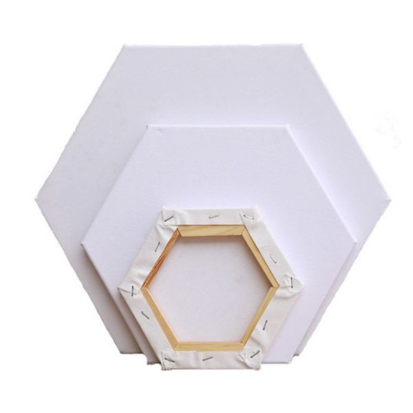 Hexagon Shape Stretched Canvas Board with 380+/-50 Thickness and Matte Finish