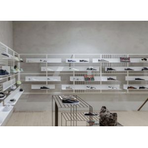 Saves Space Wall Mounted Shoe Display With Iron Material Strong Bearing Capacity