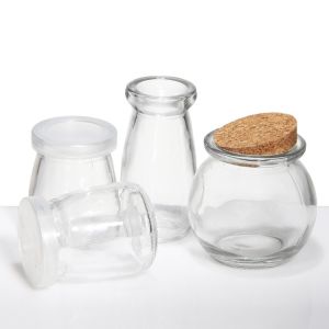 BPA Free Sealable Glass Pudding Jars Clear Transparent OEM