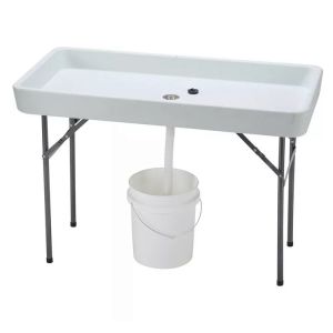 Portable Folding Table for Party Hotel Camping Square HDPE Plastic Metal Chill