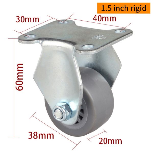 Quality EDL Mini Caster Wheels 1.5inch 30kg Plate TPE  by Rigid, Swivel and Brake type wholesale