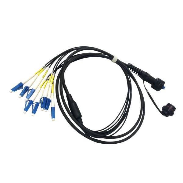 LC To ODVA Duplex 8 Core Armored Patch Cord Waterproof Singlemode Tactical Fiber