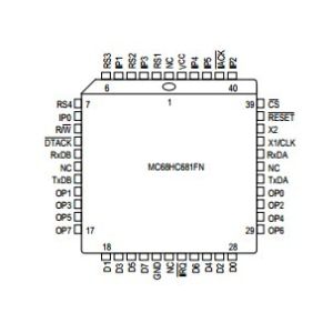 Integrated Circuit Chip Real-Time Clock plus RAM with Serial Interface  MC68HC68T1E MOTOROLA PLCC 