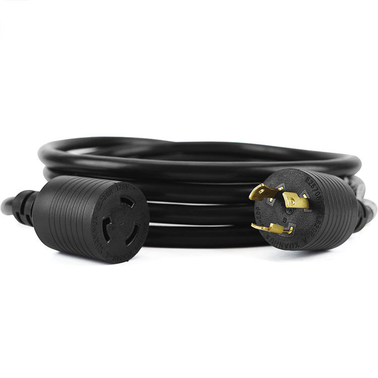 Generator Cord 20A 125V 10FT ETL L5-20P to L5-20R Locking Power Cord SJTW 10AWG 3 Prong USB Type-C ports 0