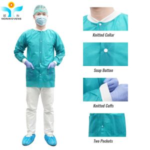 Breathable Work Wear Disposable Lab Coat With Pocket For Hospital