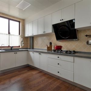 Particle Board Solid Wood Kitchen Countertop Cabinet Customized Size