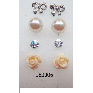 China rose pearl stud earring set on sale