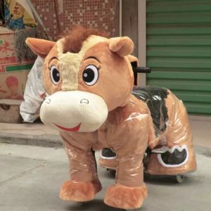 Explosion models small animal shape plush car / child four battery car / animal