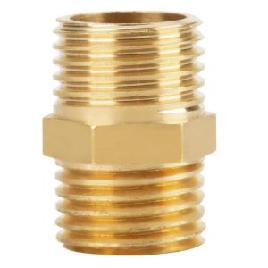 China 1/4'' X 1/4'' BSP Brass Tee Fitting , Male Hex Nipple Coupling on sale