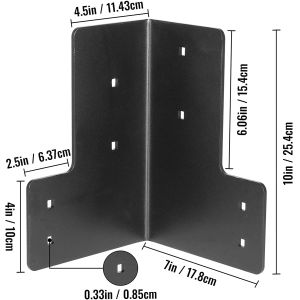 Single-side Bracket for 4x4 Corner Pergola Post Strong CNC Stamping for
