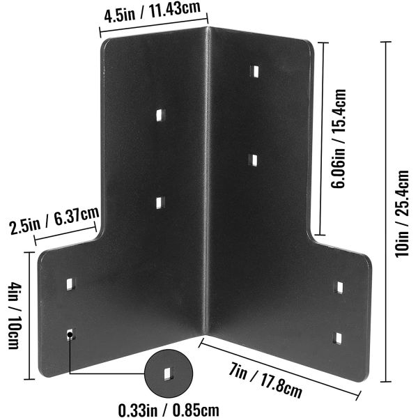 Single-side Bracket for 4x4 Corner Pergola Post Strong CNC Stamping for