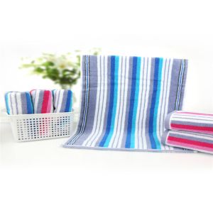 China 32 Strand Striped Baby Face Washers And Towels , Newborn Baby Towel High Density on sale