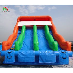 Inflatable Water Pool Red Closed Double Slides Children Bounce House Commercial