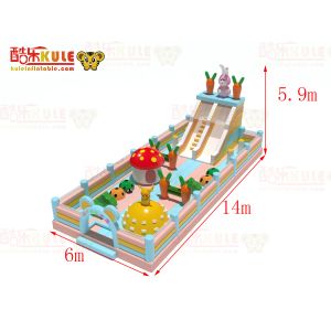 Rabbit Carrot Mushroom Bouncy Inflatable Castle With Slides