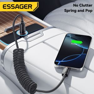 ESSAGER ES-X66 60W 100W Spring Style USB C to USB C Cable USB C PD