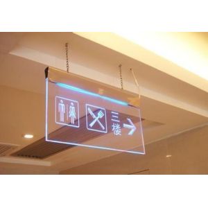 China Hanging Clear acrylic led emergency exit guiding sign board on sale
