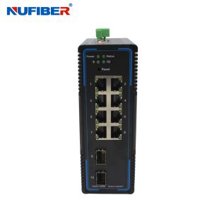 2*1000M Managed Industrial Switch 8 RJ45 Port Din Rail Mount Converter