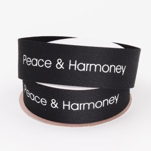 Screen Printed Cotton Grosgrain Ribbon Customized Size For Decoration