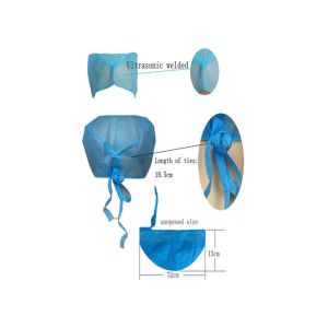 Colored Disposable Surgical Head Covers Net Cap With Single Or Double Elastic