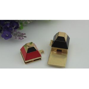 Top selling high end plating double color red and black metal turn lock for