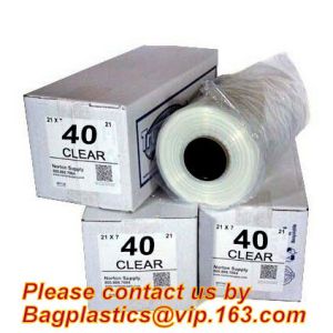 Dry clean perforated clear poly plastic garment/laundry/clothing bags on a roll