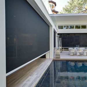 Windproof Zip Track Blinds For Pergola Canopy Restaurant Balcony