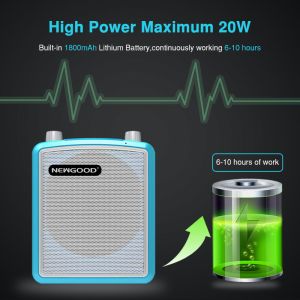 Stereo Echo Pa Amplifier UHF Headset Wireless Microphone Loud Speaker Intelligen