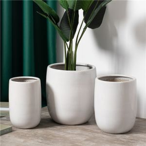 Cheap High quality elegant home garden decor white floor plant pots cheap outdoor indoor ceramic pots planter for sale