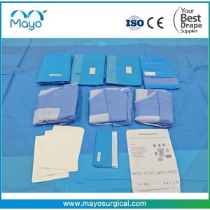 China PP lamination PE Sterile Lithotomy Drape Pack with leggings on sale