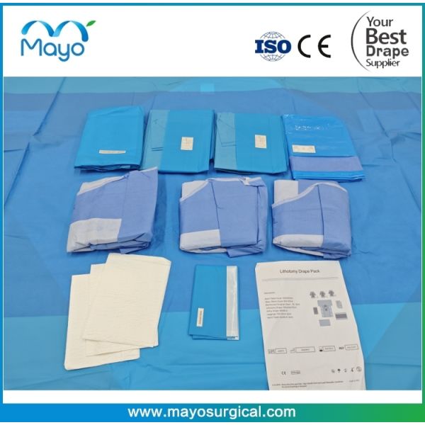 Quality PP lamination PE Sterile Lithotomy Drape Pack with leggings wholesale