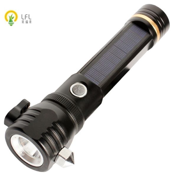 Quality Safety Guard High Power Led Torch Light With Solar Rechargeable Battery wholesale