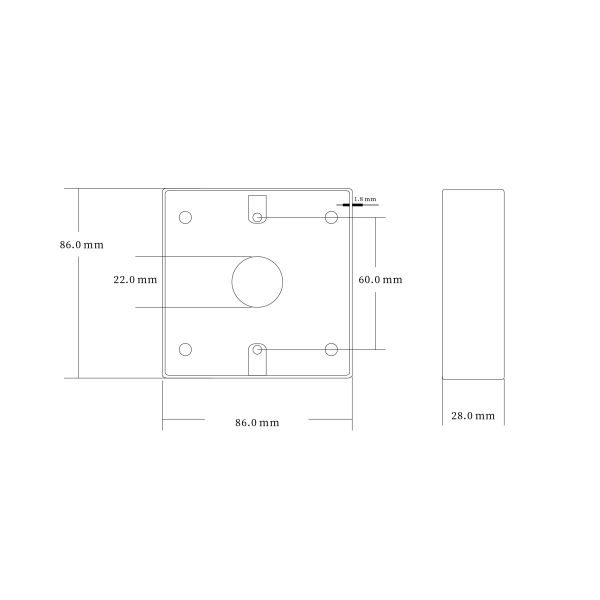European size frosted matt type back box for Access Control push button