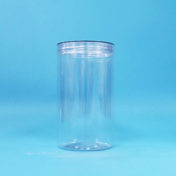 Quality Food Grade Transparent Round Shape PET Plastic Candy Cookies Jar Clear Screw Cap wholesale