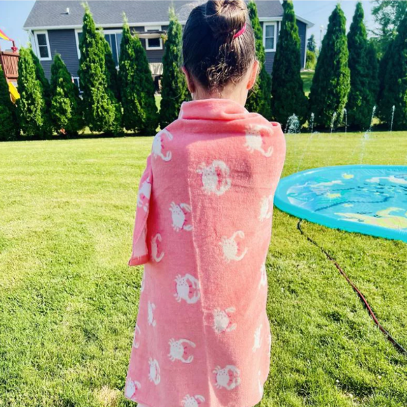 Allover Crab Print Beach Towel Soft Absorbent 100% Cotton for Beach Pool and