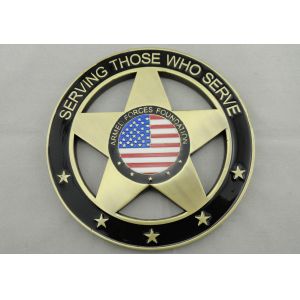 Custom Armed Forces Foundation Badge, Zinc Alloy Souvenir Badges with Antique