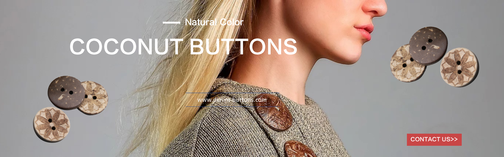 Hair Cord Coconut Buttons Flower-Shaped