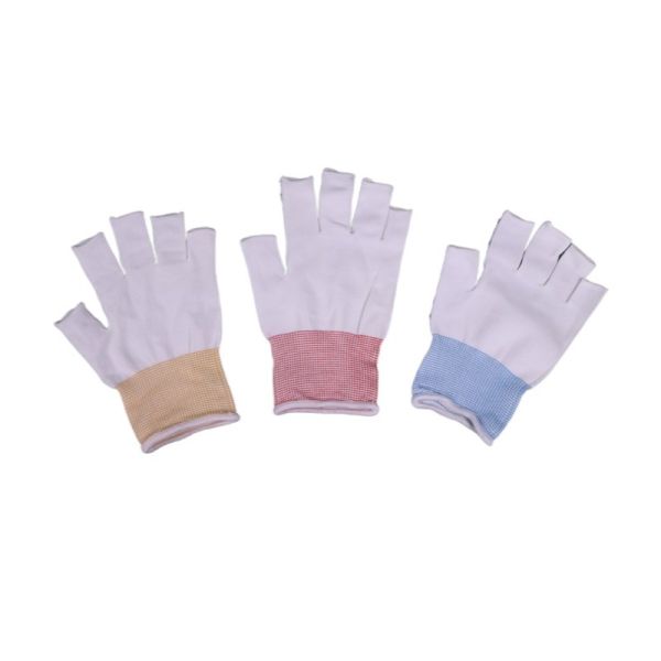 Quality Reusable Seamless Construction Half-Finger Polyester Glove Liners For Cleanroom wholesale