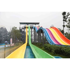 General Water Park Custom Rainbow Water Slides High Speed Adult Plastic Water