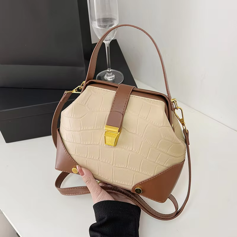 Young Ladies' Must-Have CANDY Pattern PU Leather Lock Bag with Fashion Design