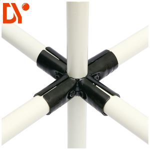 HJ-5 Electroplate Right Angle Lean Tube Connector Four End For Rack Horizontal