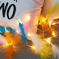 Christmas Festival Led String Light Colorful Artificial Feather Wedding Hanging
