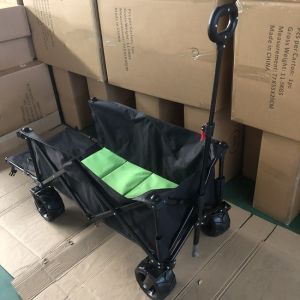 Multipurpose Foldable Wagon Cart Outdoor 7 Inch PU Fold Up Wagon Rear Opening